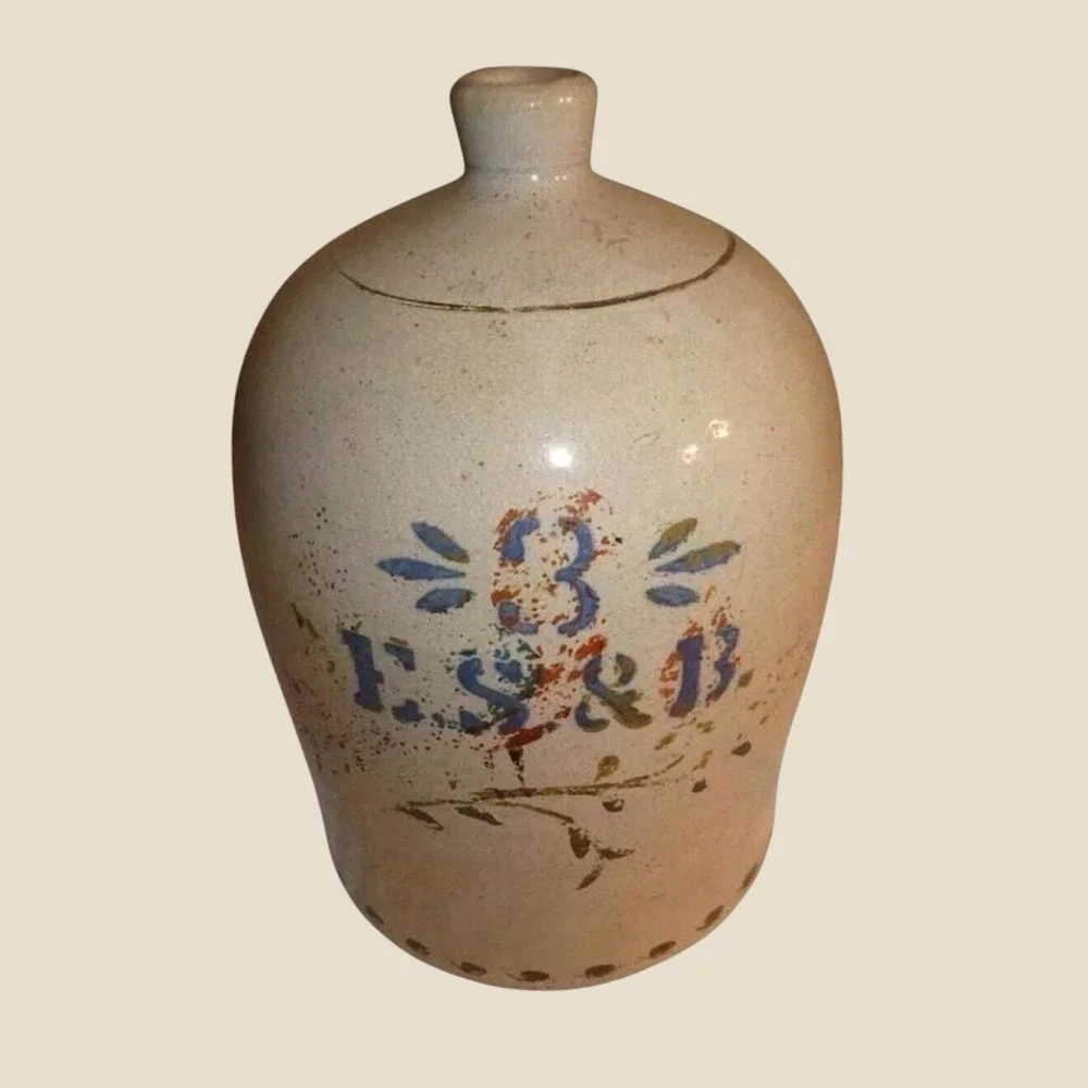 Antique E.S. & B NEW BRIGHTON, PA Stoneware 3 Gallon CROCK JUG‎